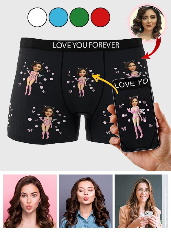 Custom Wife Or Girlfriend Face Boxers AR View - Personalized Couple Men's boxer briefs