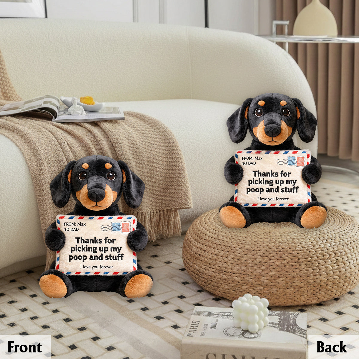 Letter For Dad And Mom - Personalized Dog Premium Faux Fur Pillow
