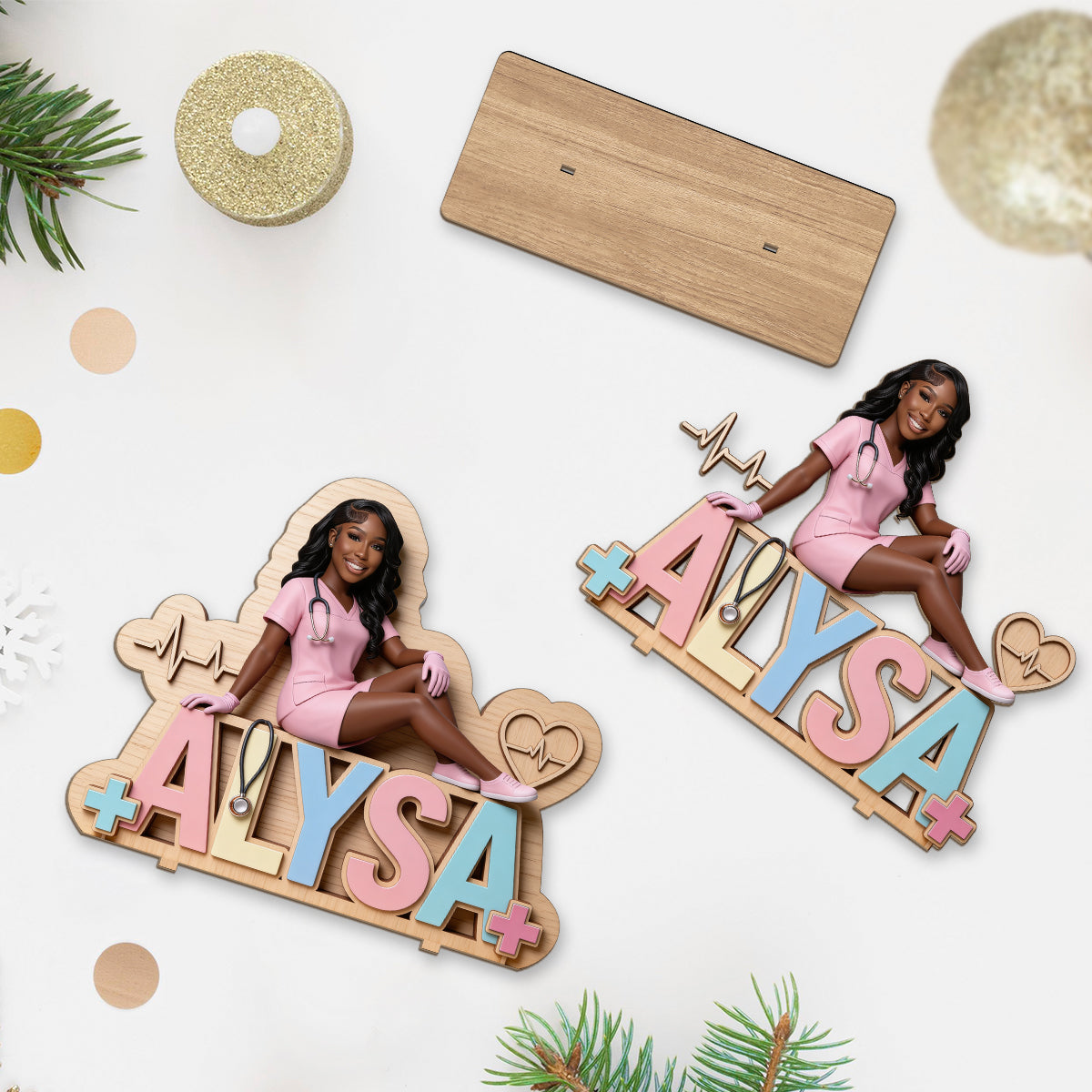 Gift For Nurse - Personalized Nurse 2 Layered Big Freestanding
