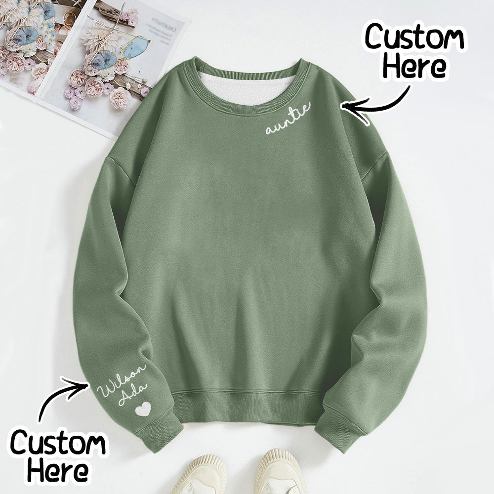 Custom Text Sweatshirt Personalized Names Round Neck - Personalized Family Sweatshirt