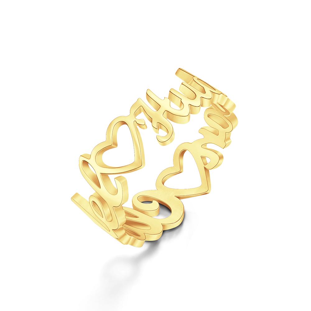 Heart-Shaped Double Names - Personalized Heart-Shaped Double Names