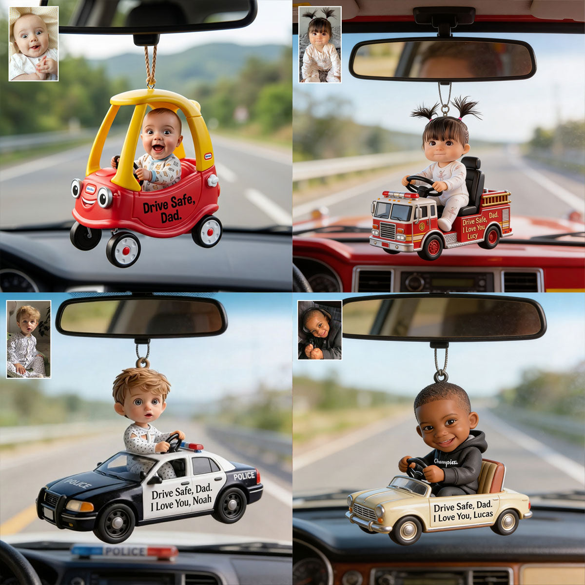 Drive Safe Daddy - Personalized Father Custom Made 3D Minifigure Ornament