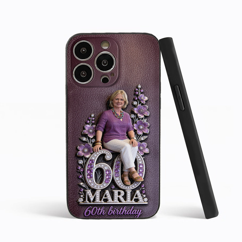 Custom Any Photo Perfect Gift For Mom, Grandma - Personalized Birthday 3D Embossed Leather Phone Case