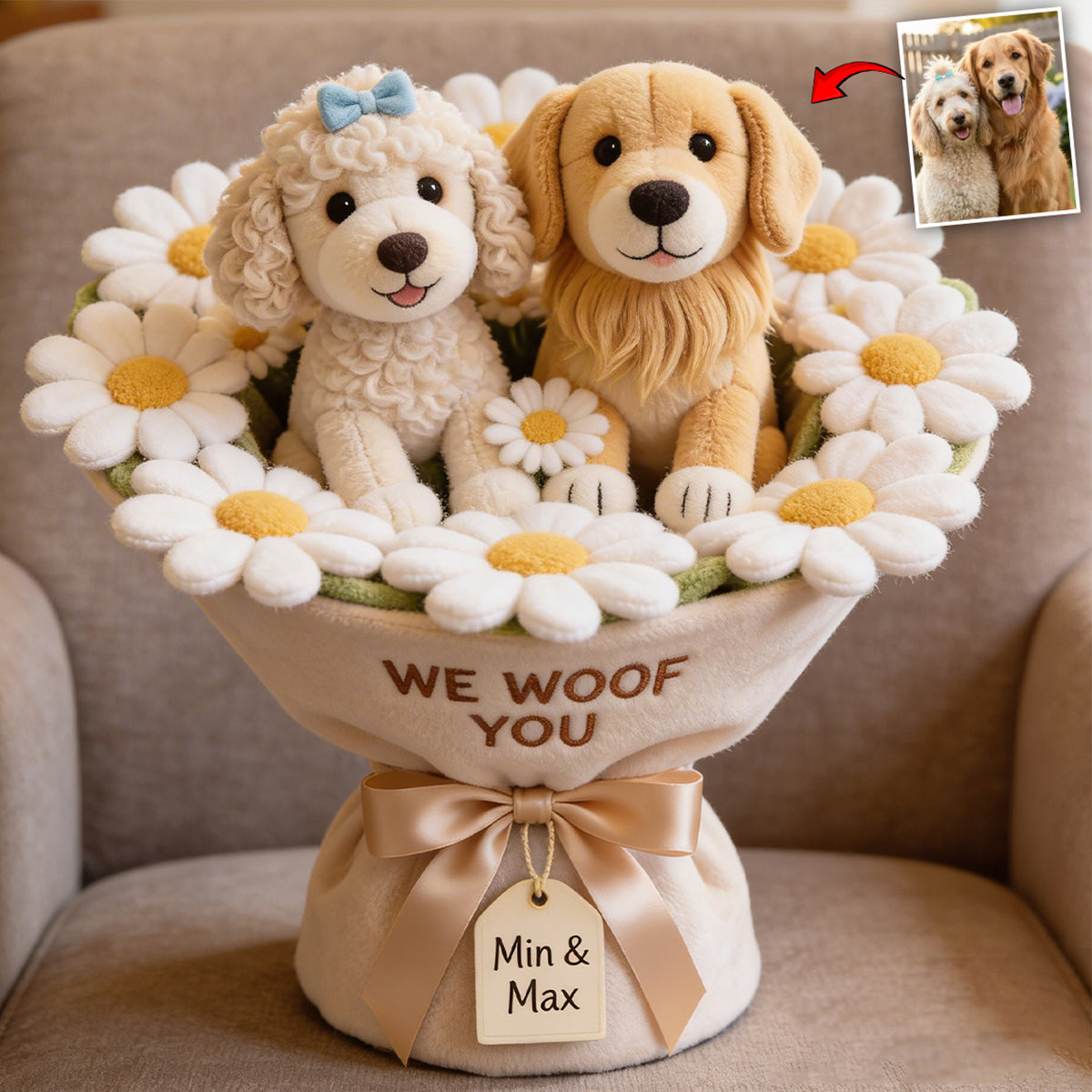 From Fur With Love - Perfect Mother's Day Gift - Personalized Dog Premium Faux Fur Pillow