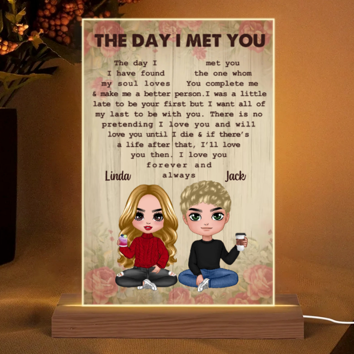 "The Day I Met You" Personalized Couple Poster – Romantic Gift for Anniversaries, Weddings & Valentine's Day