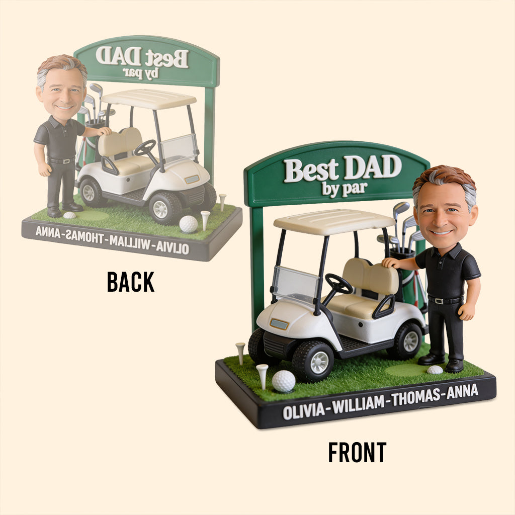 Best Dad By Par, Best Grandpa By Par - Personalized Golf Custom Shaped Acrylic Plaque
