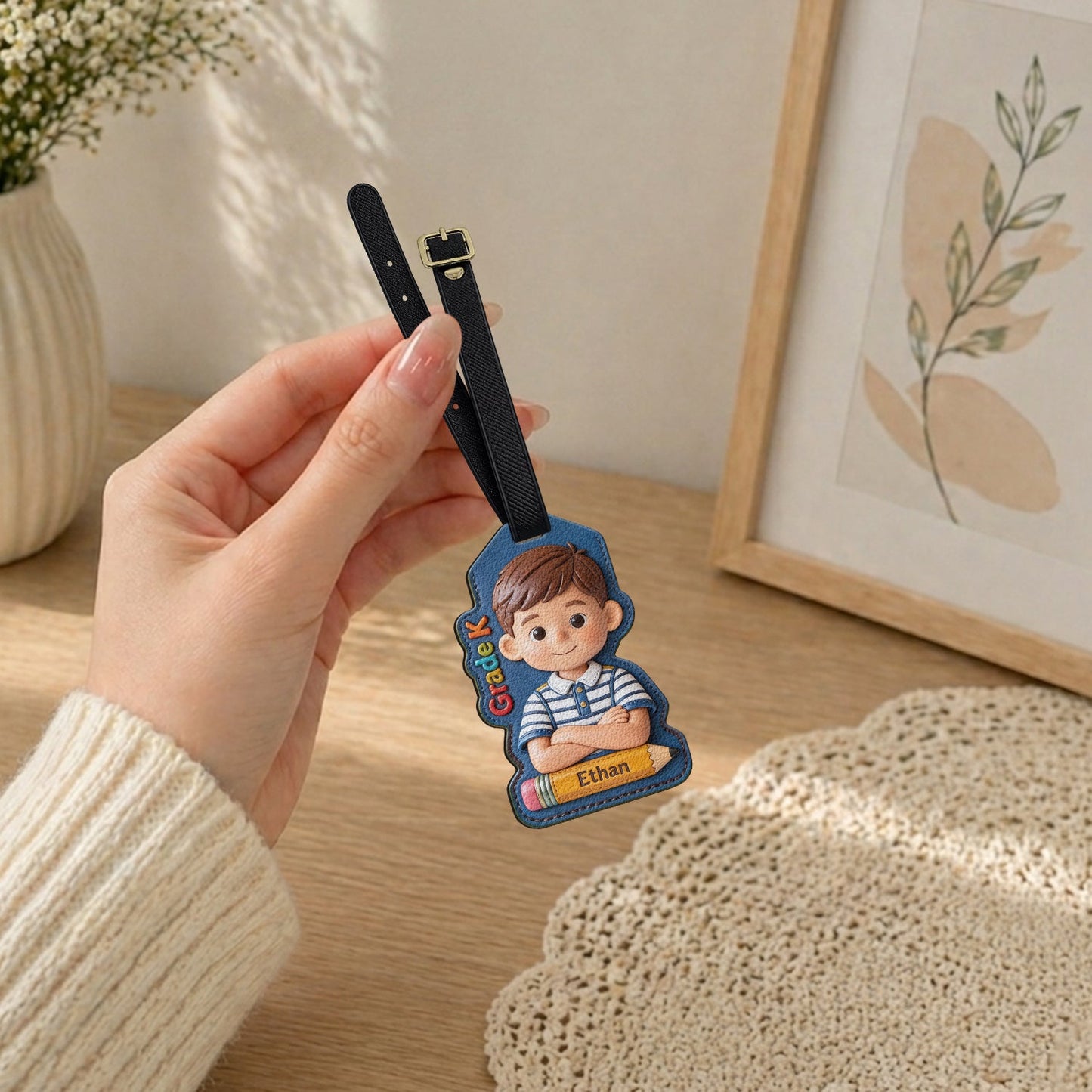 Back To School Custom From Photo - Personalized Kid Luggage Tag