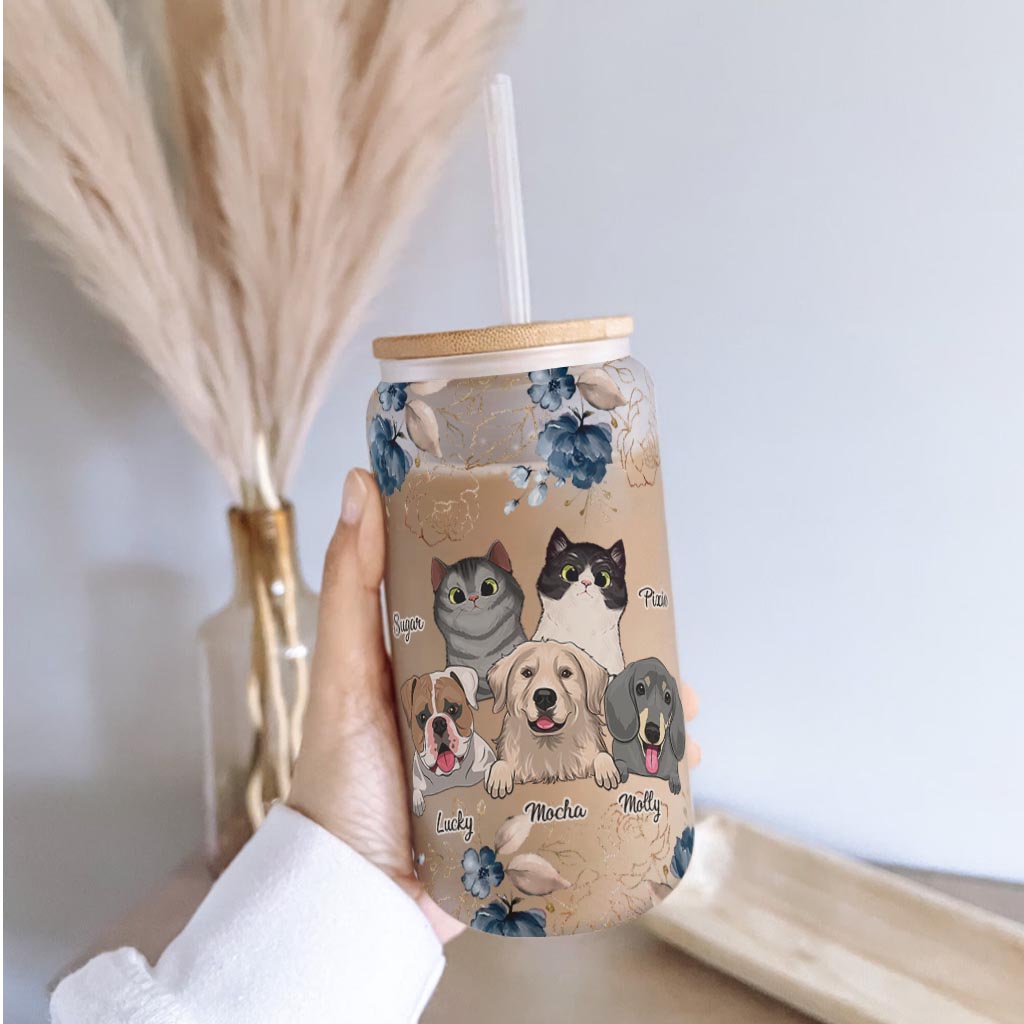Everything Tastes Better - Cat gift for dog lover - Personalized Can Glass