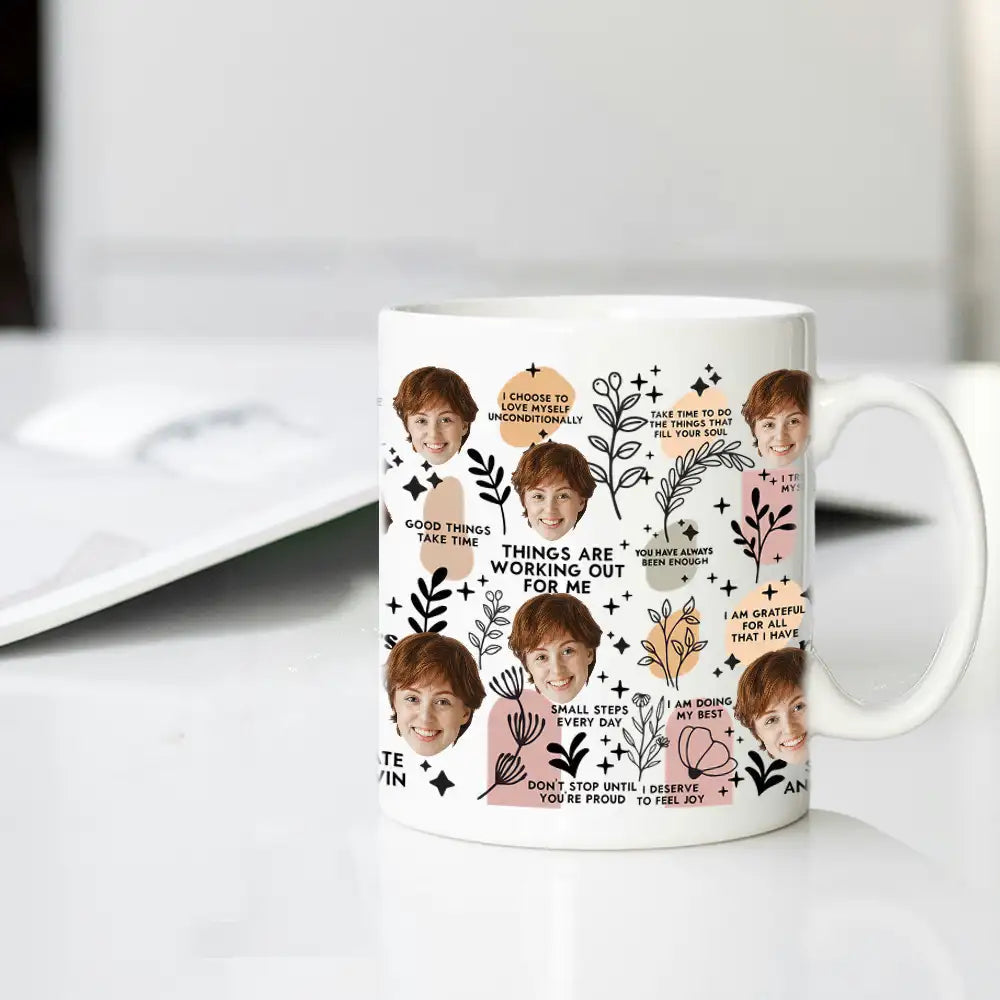 Personalized Ceramic Mug with Multi-Face Design – Couple’s Gift