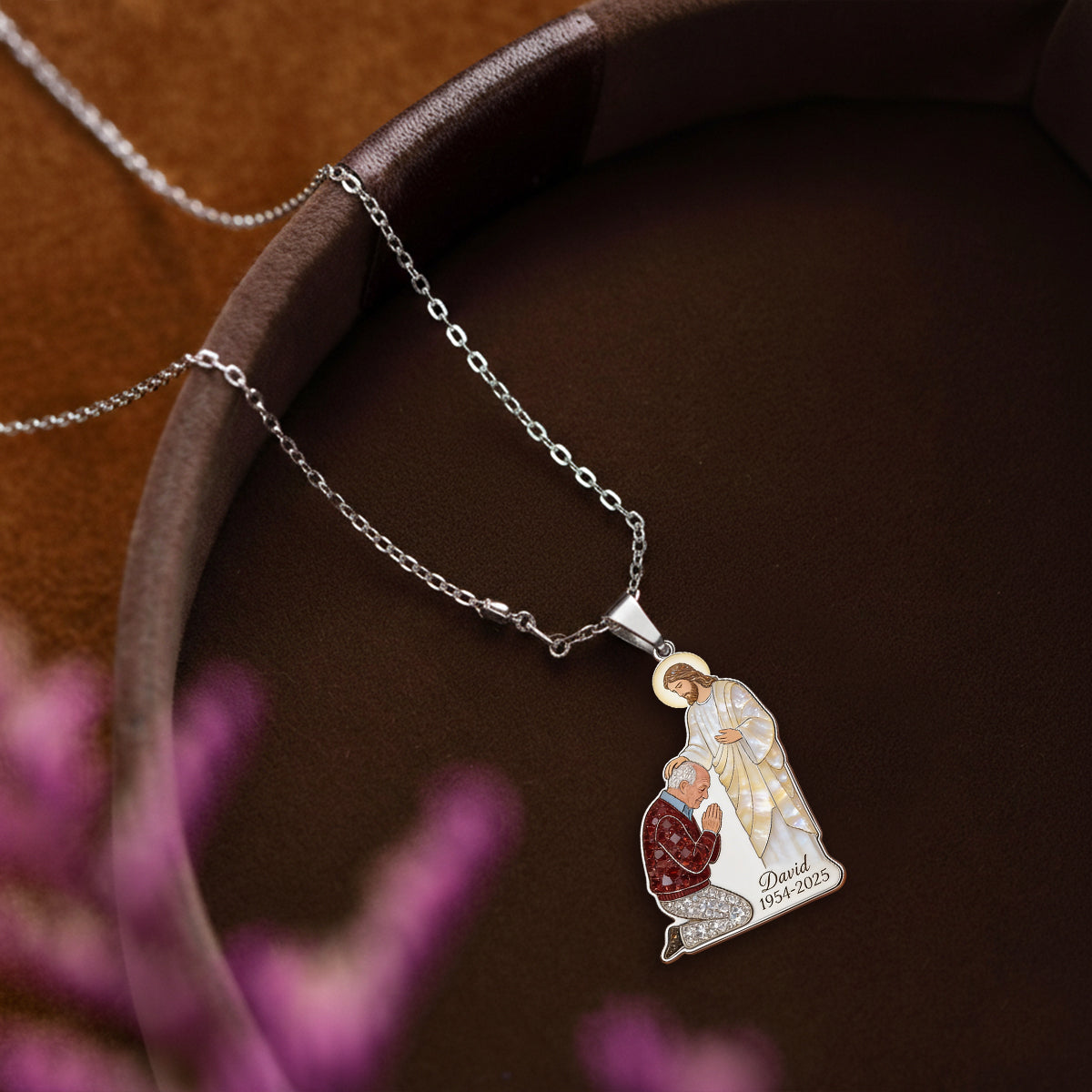 God's Hand - Personalized Christian Shaped Metal Pendant Necklace