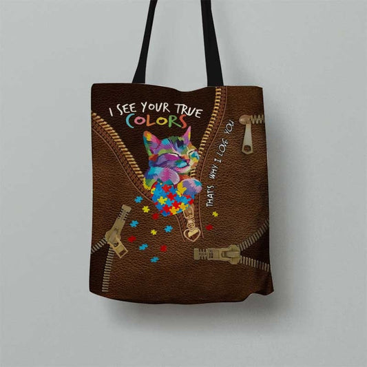Autism Awareness : I See Your True Colors - Tote Bag 0921
