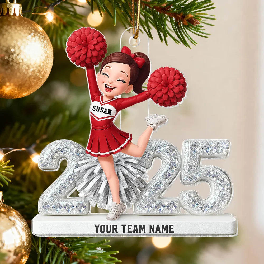 Custom Cheerleader Acrylic Ornament for Christmas Tree