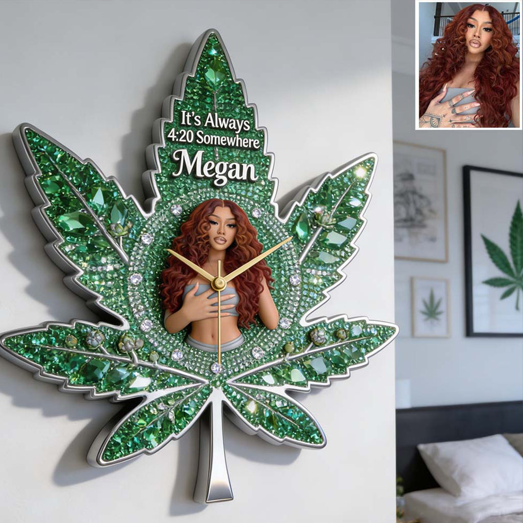It's Always 4:20 Somewhere - Personalized Weed Acrylic Wall Clock