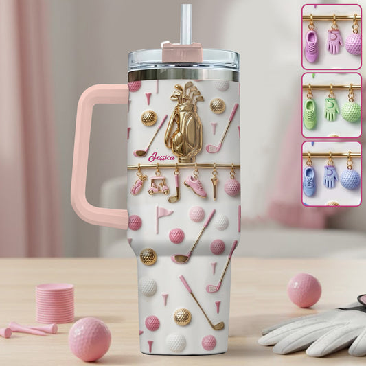 Live Love Golf - Personalized Golf Tumbler With Handle