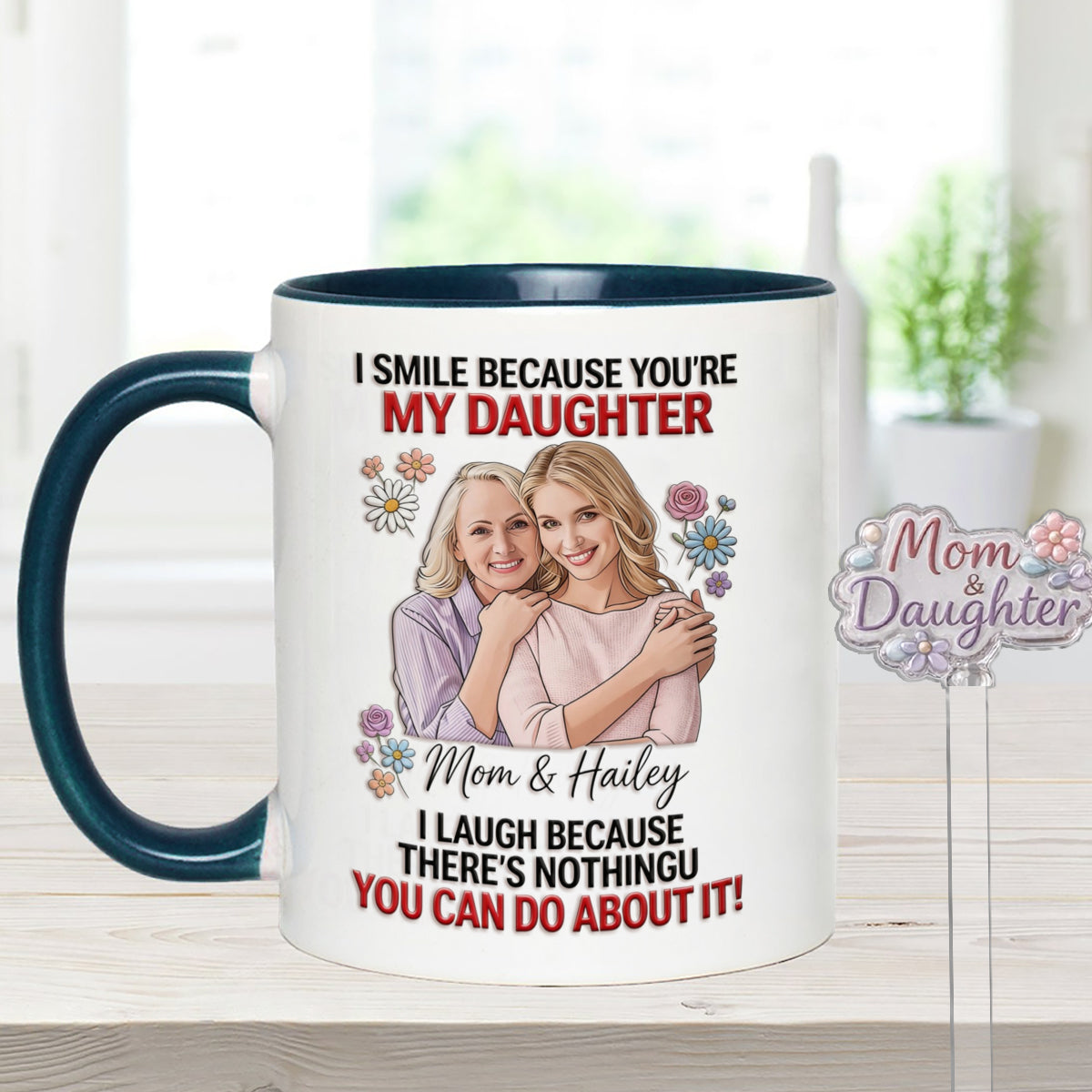Daughter Gift Idea - Personalized Daughter Set Accent Mug with Acrylic Stirrers