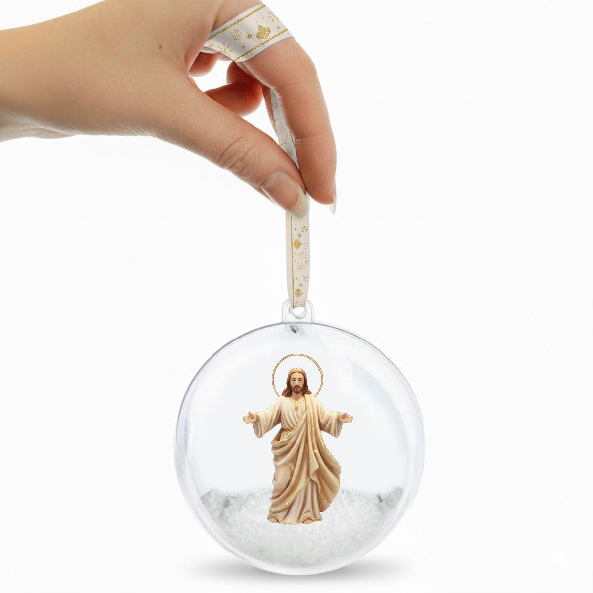 Be Still And Know That I Am God - Personalized Christian Snow Globe Ornament With Bow