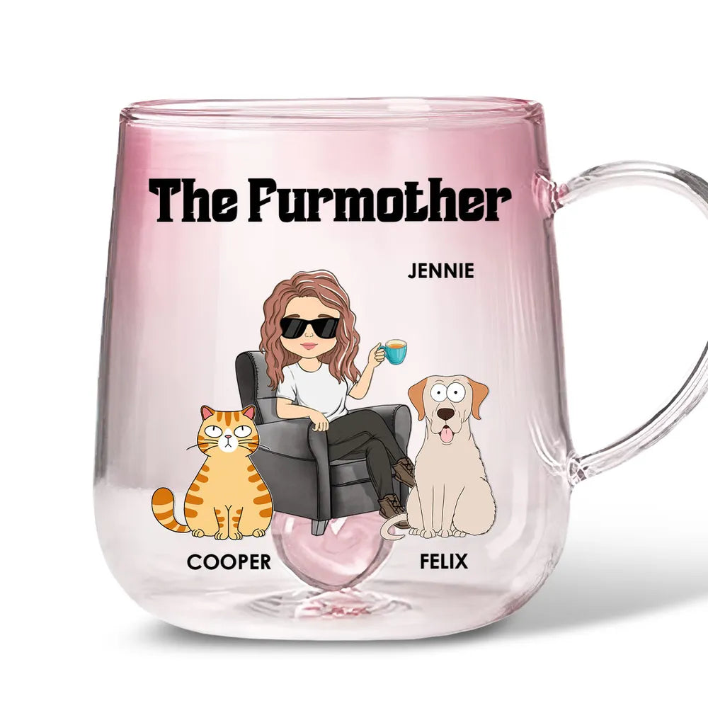 Personalized Dog Mom Gradient Glass Mug – Perfect for Dog Lovers and Pet Owners