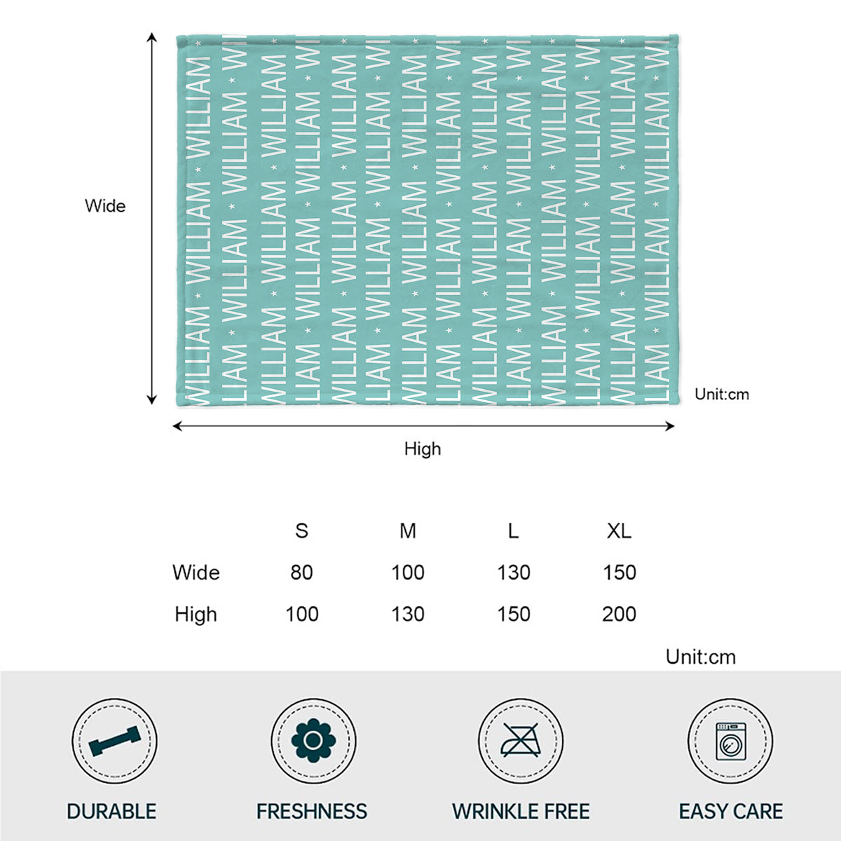 Custom Name Pattern - Gift for grandson - Personalized Blanket