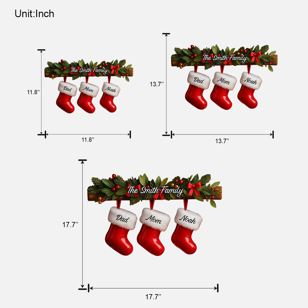 Family Stockings - Personalized Family Custom Shaped Wood Sign