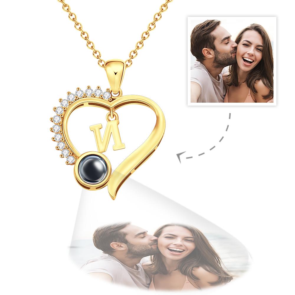 Gift for who lost a loved one - Personalized Letter Heart Projection Charm