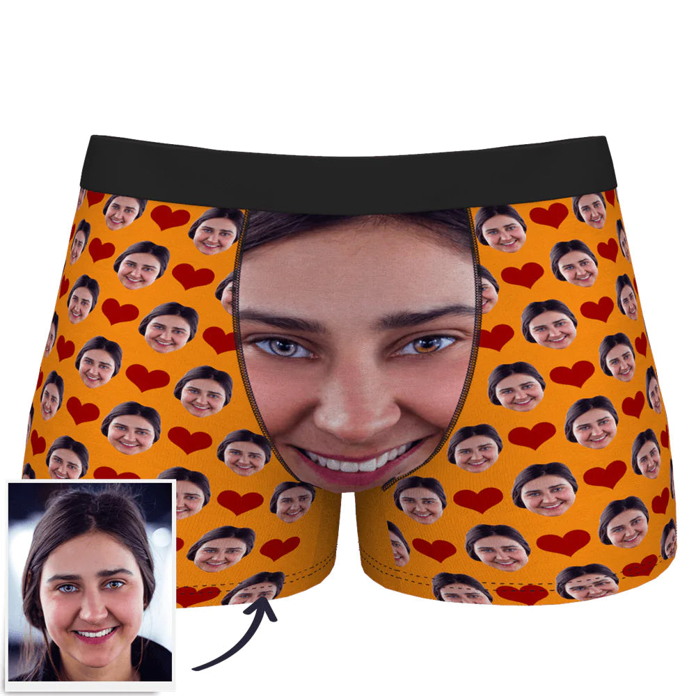 Custom Wife Or Girlfriend Face Boxers - Personalized Couple Men's boxer briefs
