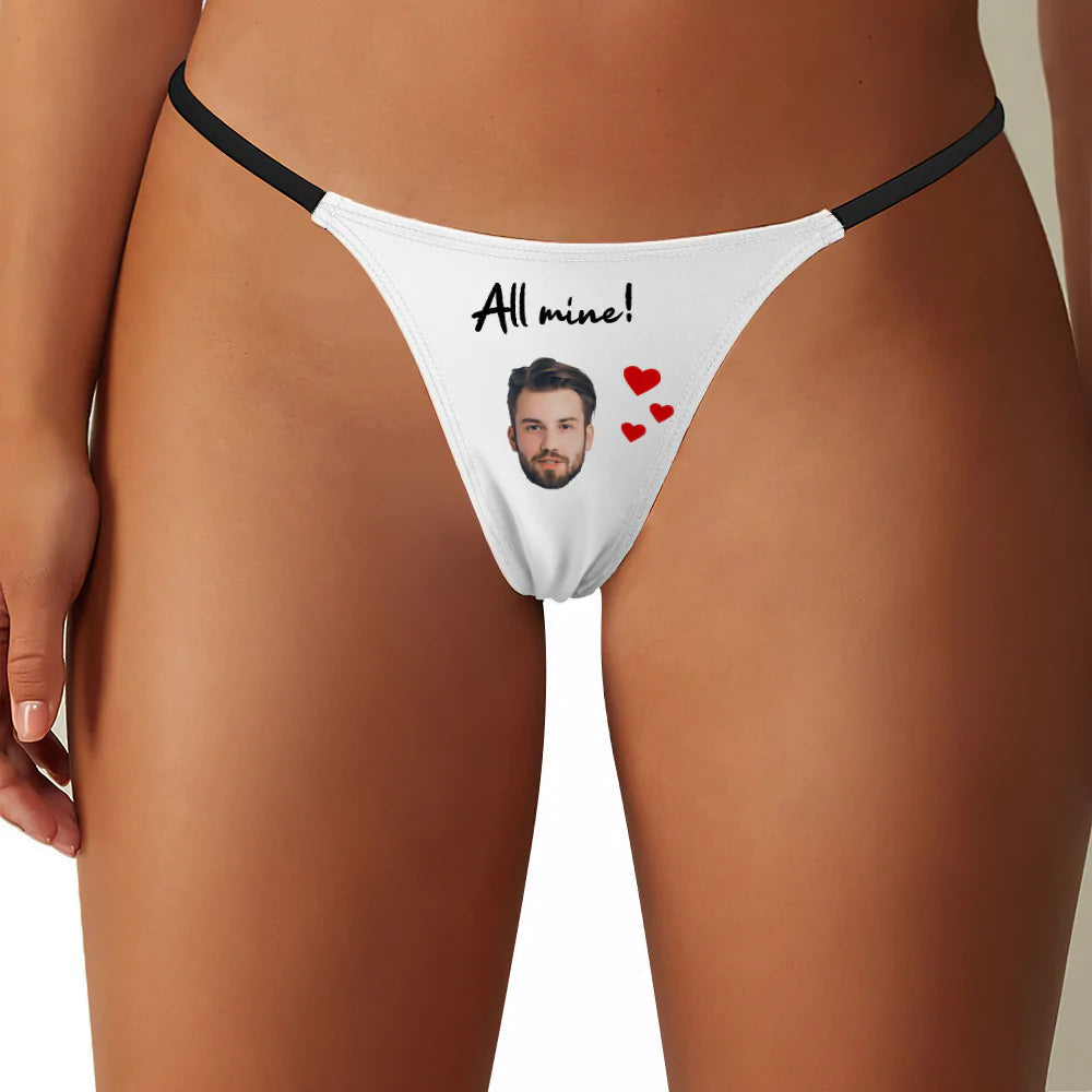 Custom Face All Mine Women's Tanga - Personalized Couple Tanga