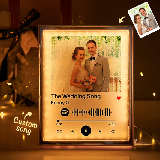 Any Photo Music Code - Personalized Husband And Wife Music Code Lamp