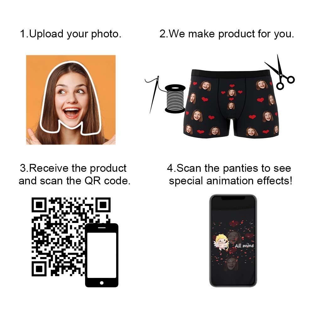 Custom Wife Or Girlfriend Face Boxers AR View - Personalized Couple Men's boxer briefs