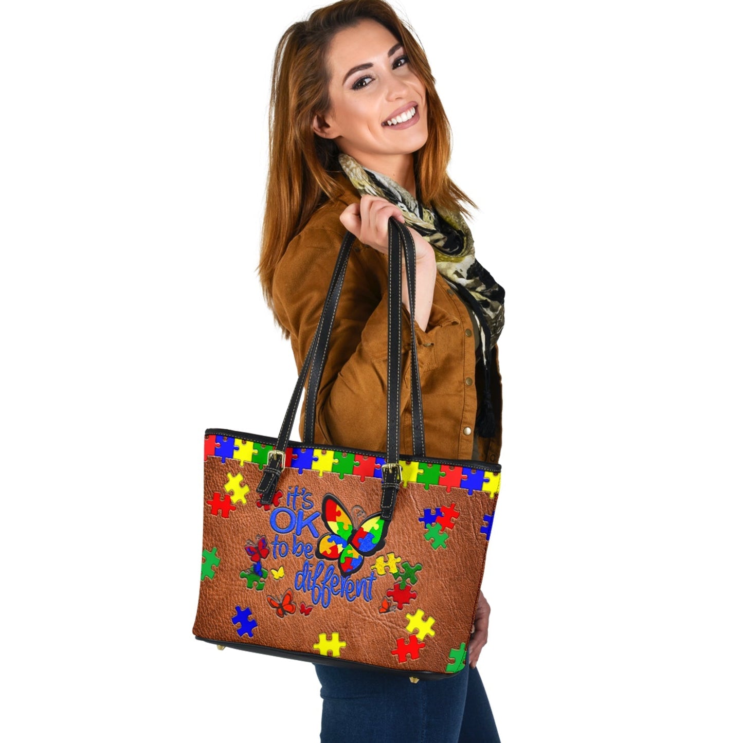 It Is Ok To Be Different Autism Awareness Leather Bag 0622