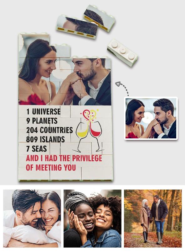 I Love You Forever - Personalized Couple Photos Brick Figures
