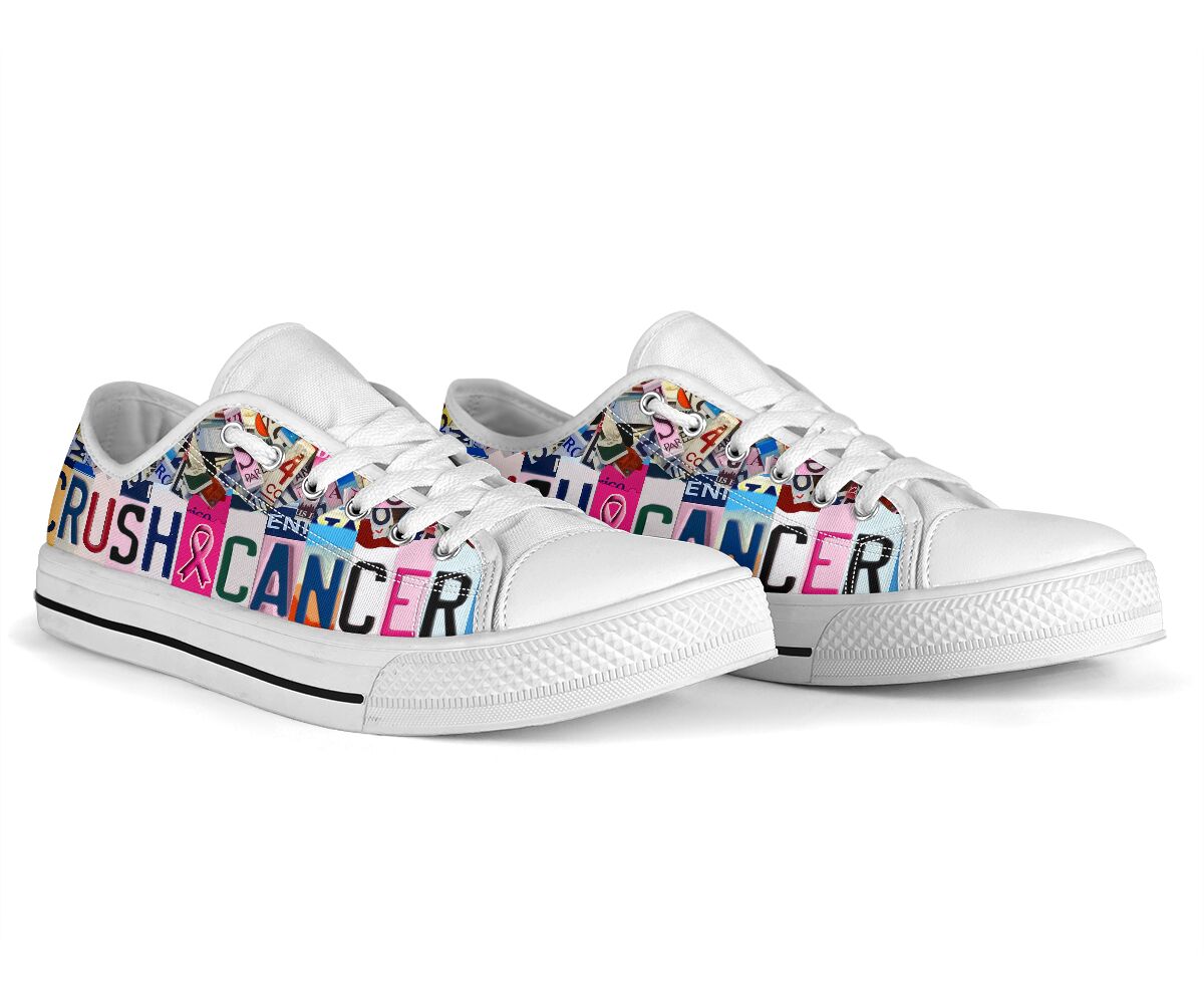 Crush Cancer Breast Cancer Awareness Low Top Shoes 0622