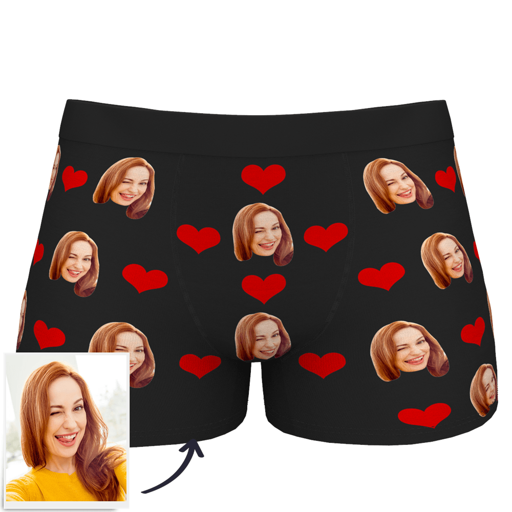 Custom Wife Or Girlfriend Face Boxers AR View - Personalized Couple Men's boxer briefs