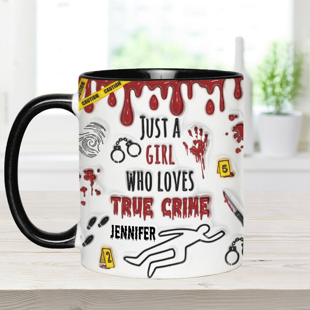 Just A Girl Who Loves True Crime - Personalized Accent Mug