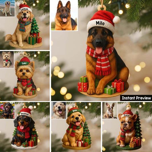Christmas Dog - Personalized French Bulldog Dog Custom Shaped Ornament