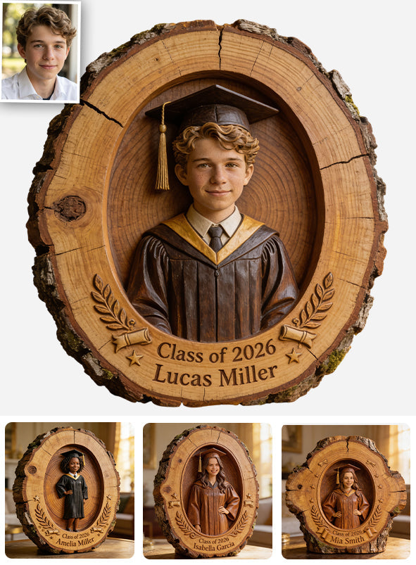 Happy Graduation Gift - Personalized Graduation Custom Shaped Wood Plaque