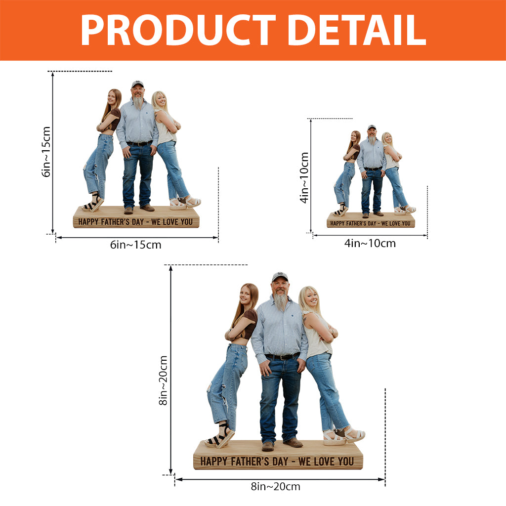 Custom Family Portrait Personalized Figurine Statue - Best Dad Ever Nameplate Trophy - Unique Father's Day Desk Ornament Gift