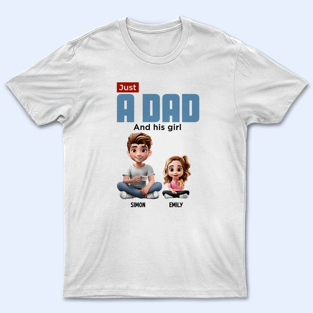 Custom Dad and Girl Tee with Kids' Names - Personalized Gift