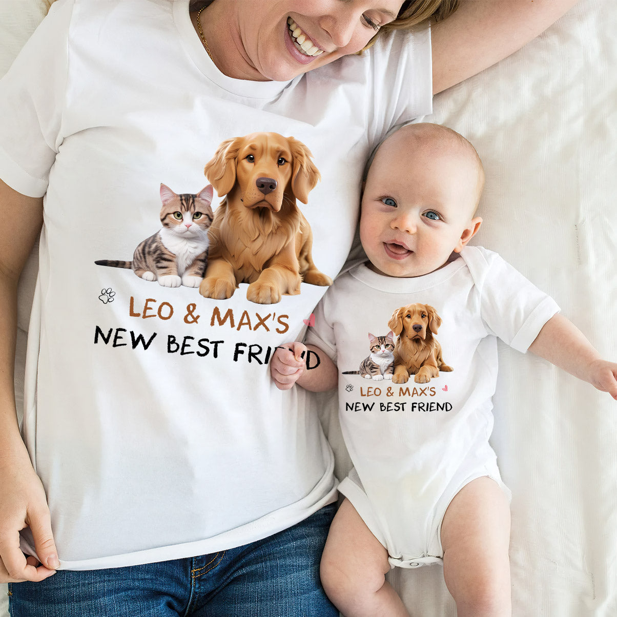 Custom Cartoonized Pet Photo - Gift for Newborn - Personalized Baby Onesie