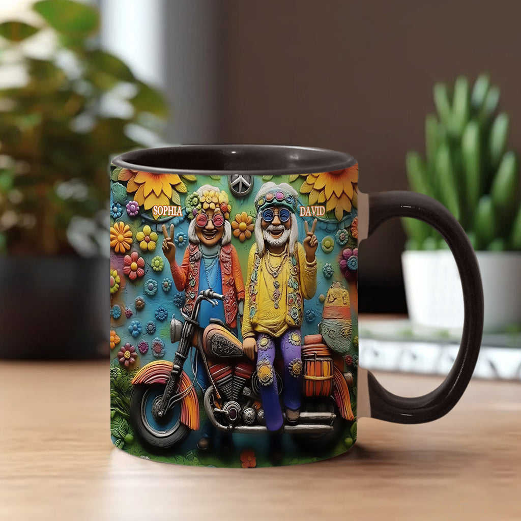 Love And Peace - Personalized Hippie Accent Mug