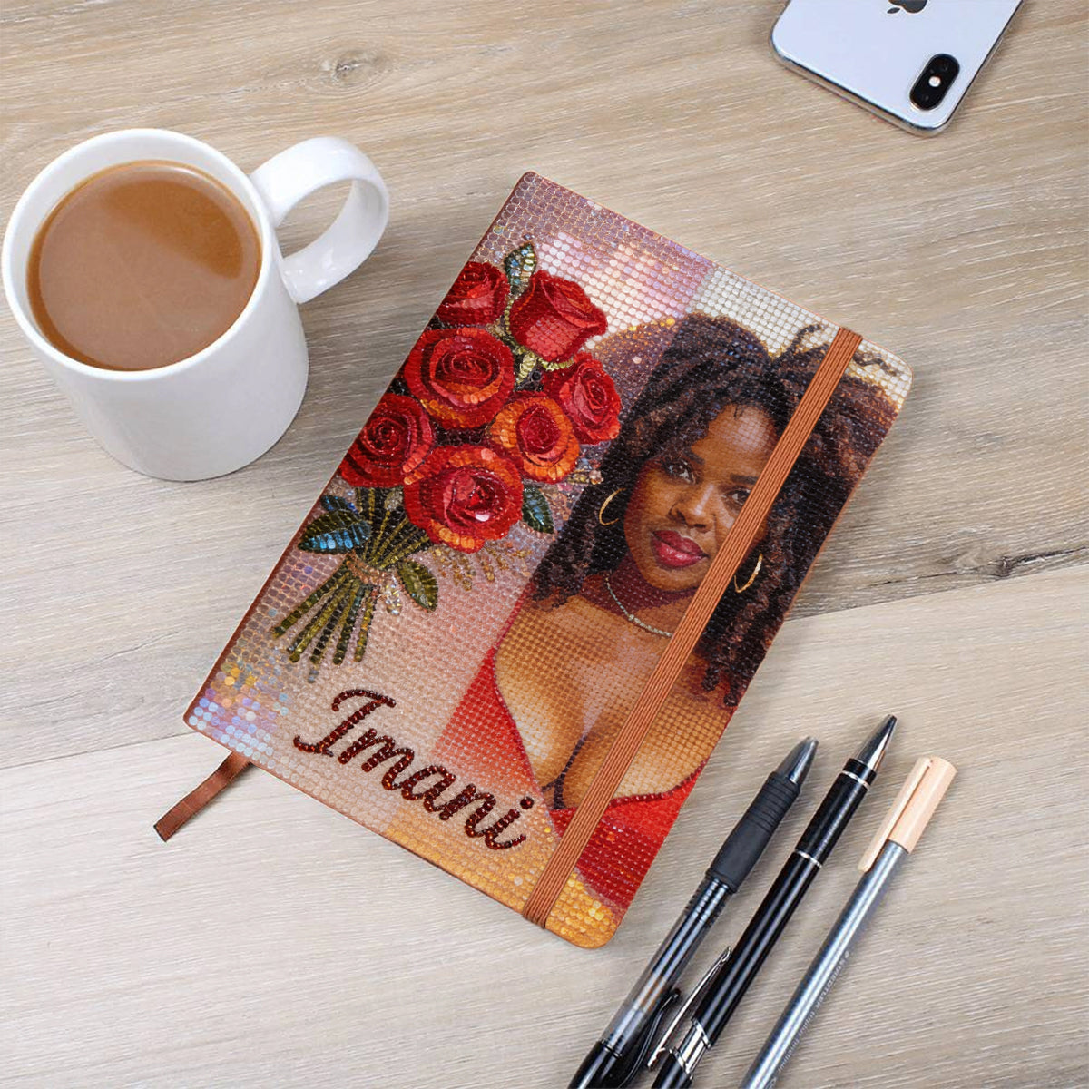 Any Photo, Flower - Personalized Self Love Leather Journal