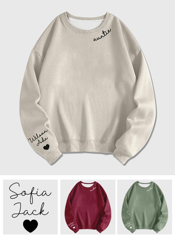 Custom Text Sweatshirt Personalized Names Round Neck - Personalized Family Sweatshirt