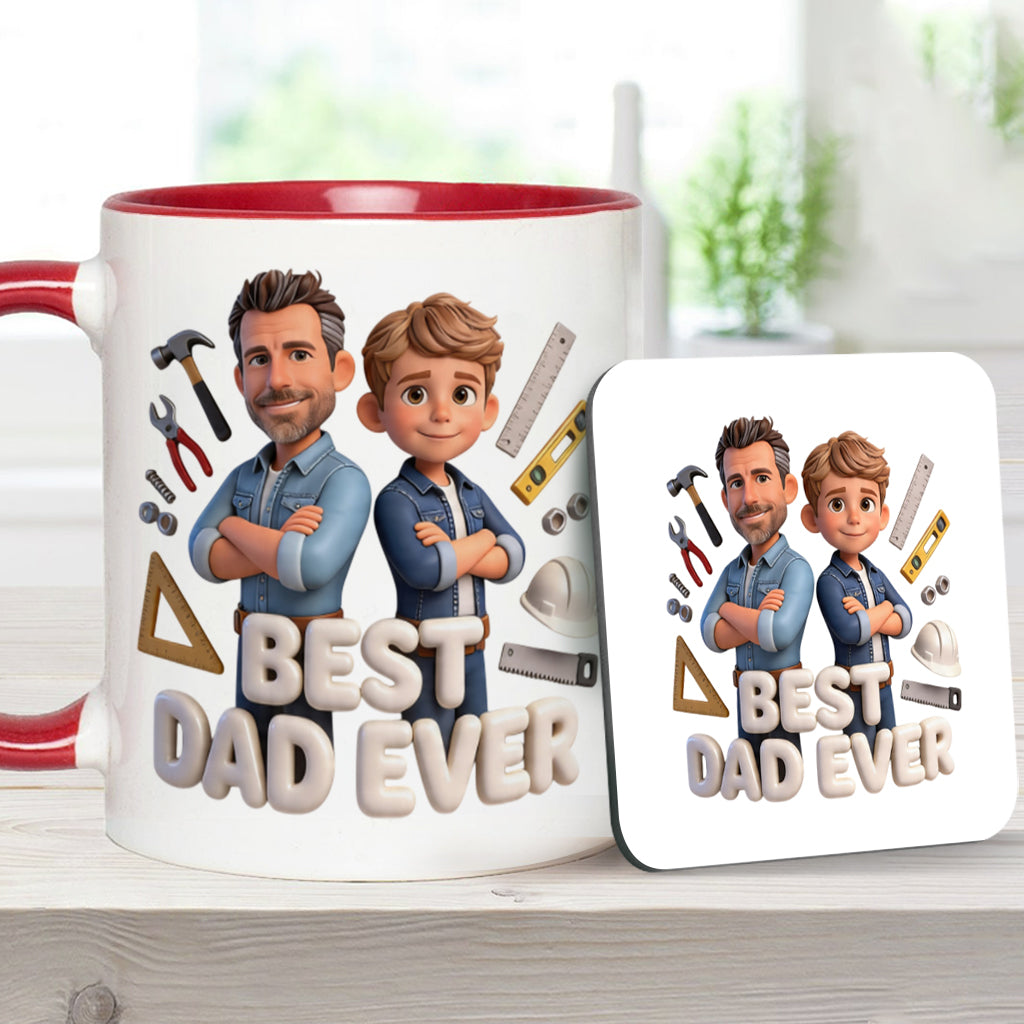 Custom Any Photo - Personalized Father Accent Mug & Coaster