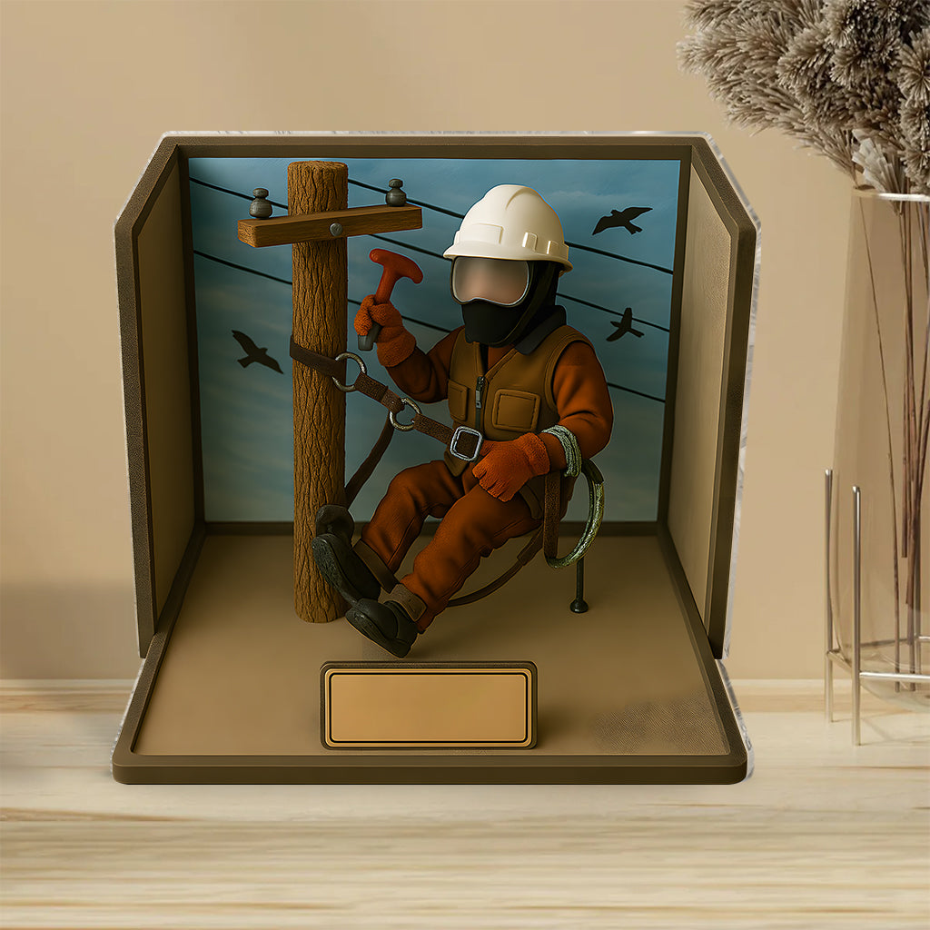 Cool Line Man - Personalized Lineman Custom Shaped Acrylic Plaque
