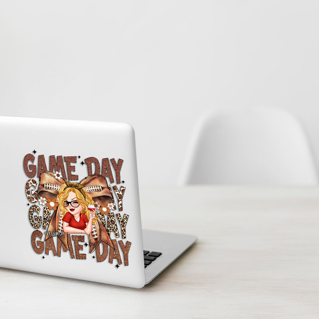 Game Day Football Mama - Personalized Football Decal Die Cut