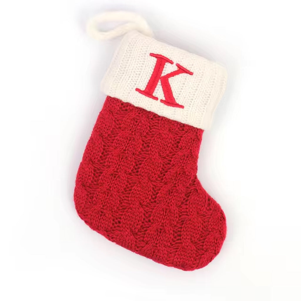 Christmas Alphabet Knitting Sock Ornament