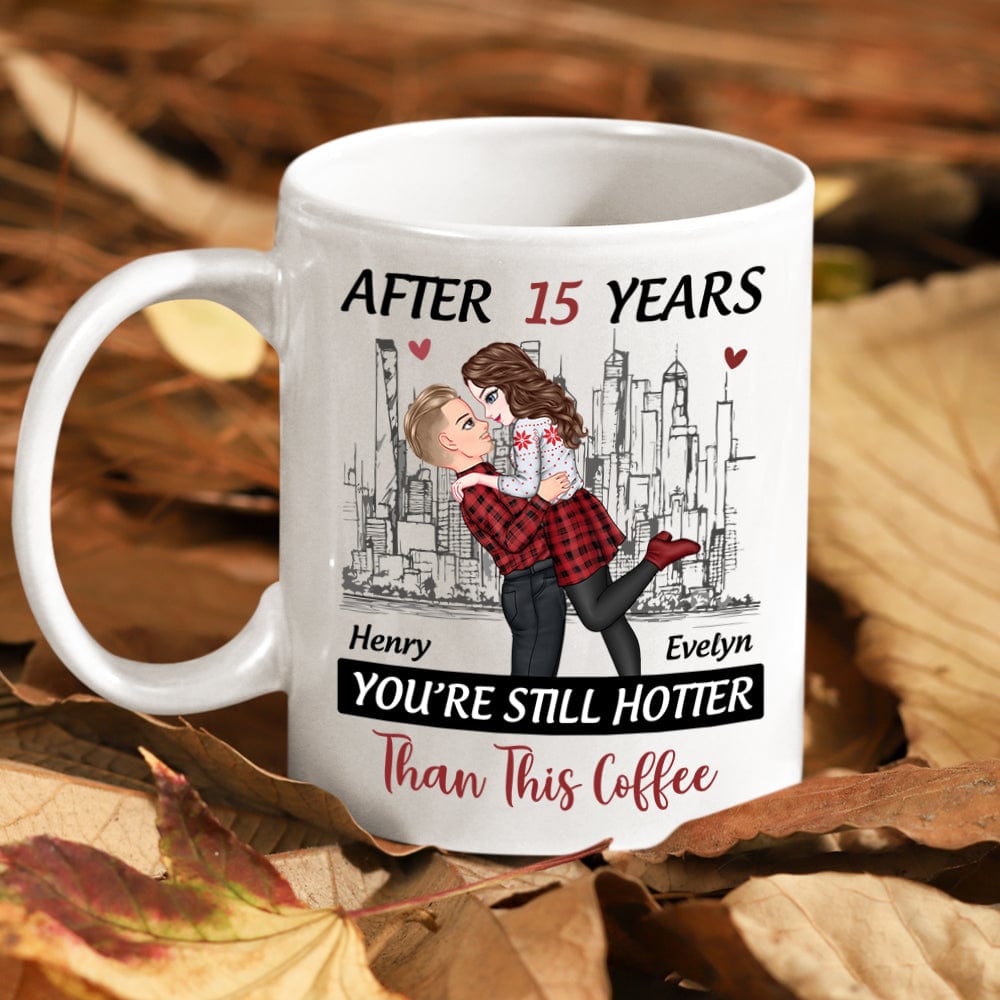 Personalized Couple Mug - "After Months, You're Still Hotter Than This Coffee" | Romantic Gift for Valentine's Day, Anniversaries, and Birthdays
