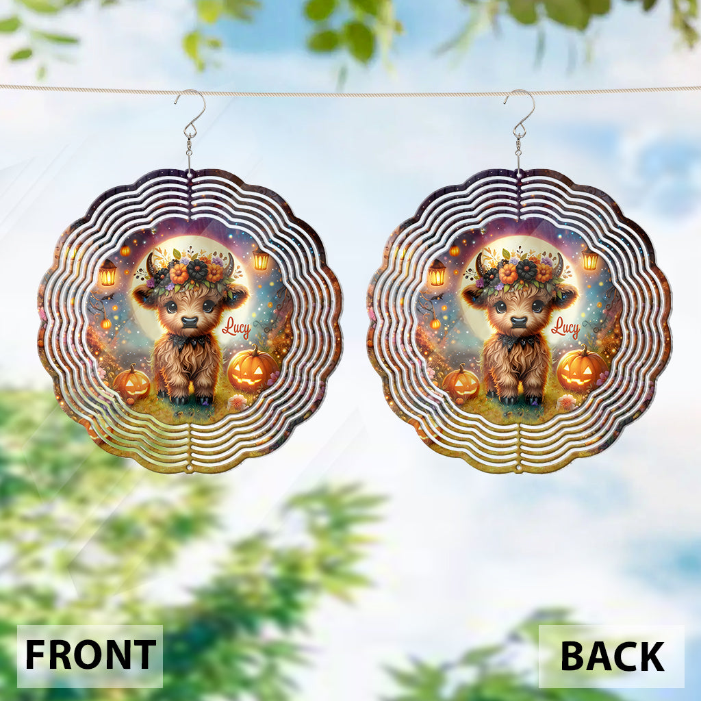 Halloween Highland Cow - Personalized Wind Spinner