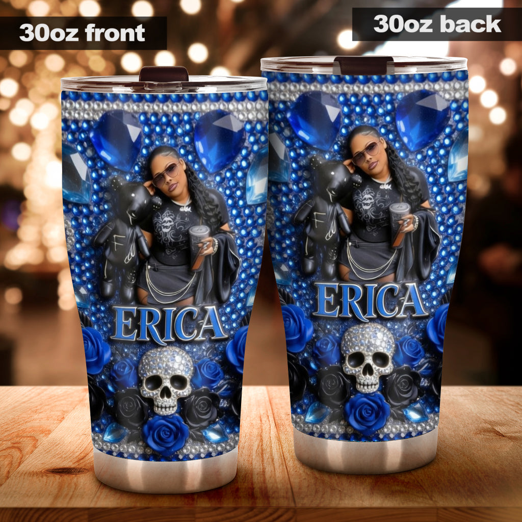 Custom Any Photo - Personalized Skull Tumbler