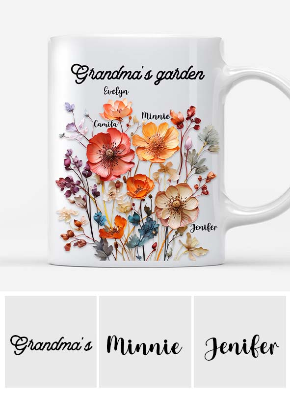 Grandma's Garden - Personalized Grandma Mug