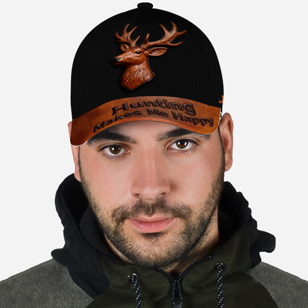 Hunting Makes Me Happy - Personalized Hunting Classic Cap